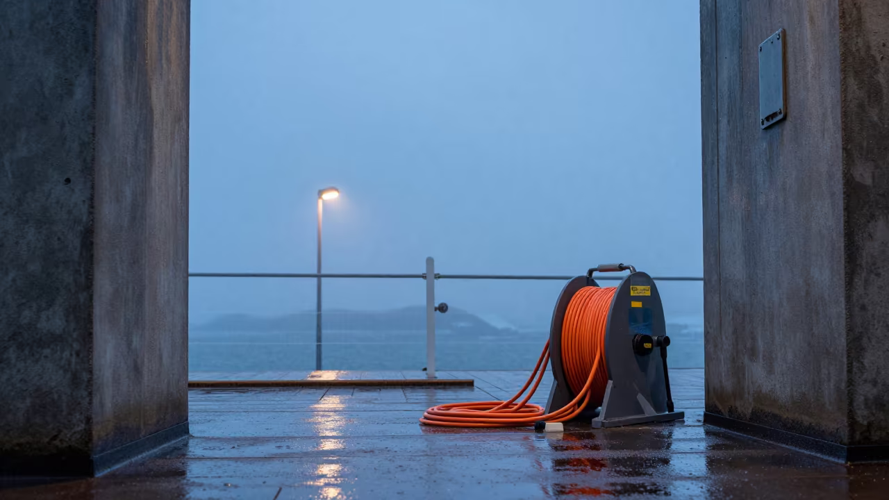 Midsummer Dawn Hydrophone Cable Coiling in near Odense
