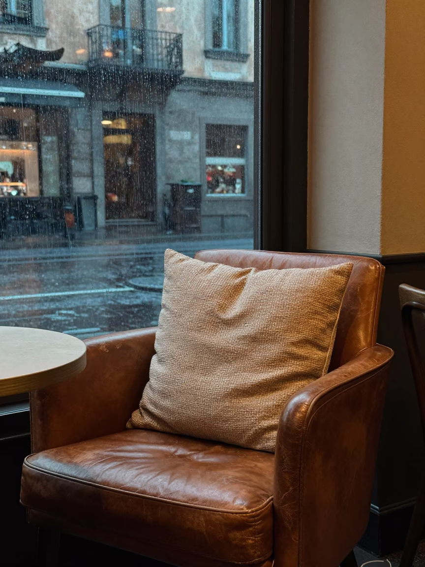 Milan Dusk Rain Wicker Shadow Plaster Armchair Cushions Paperback in in Milan, Italy