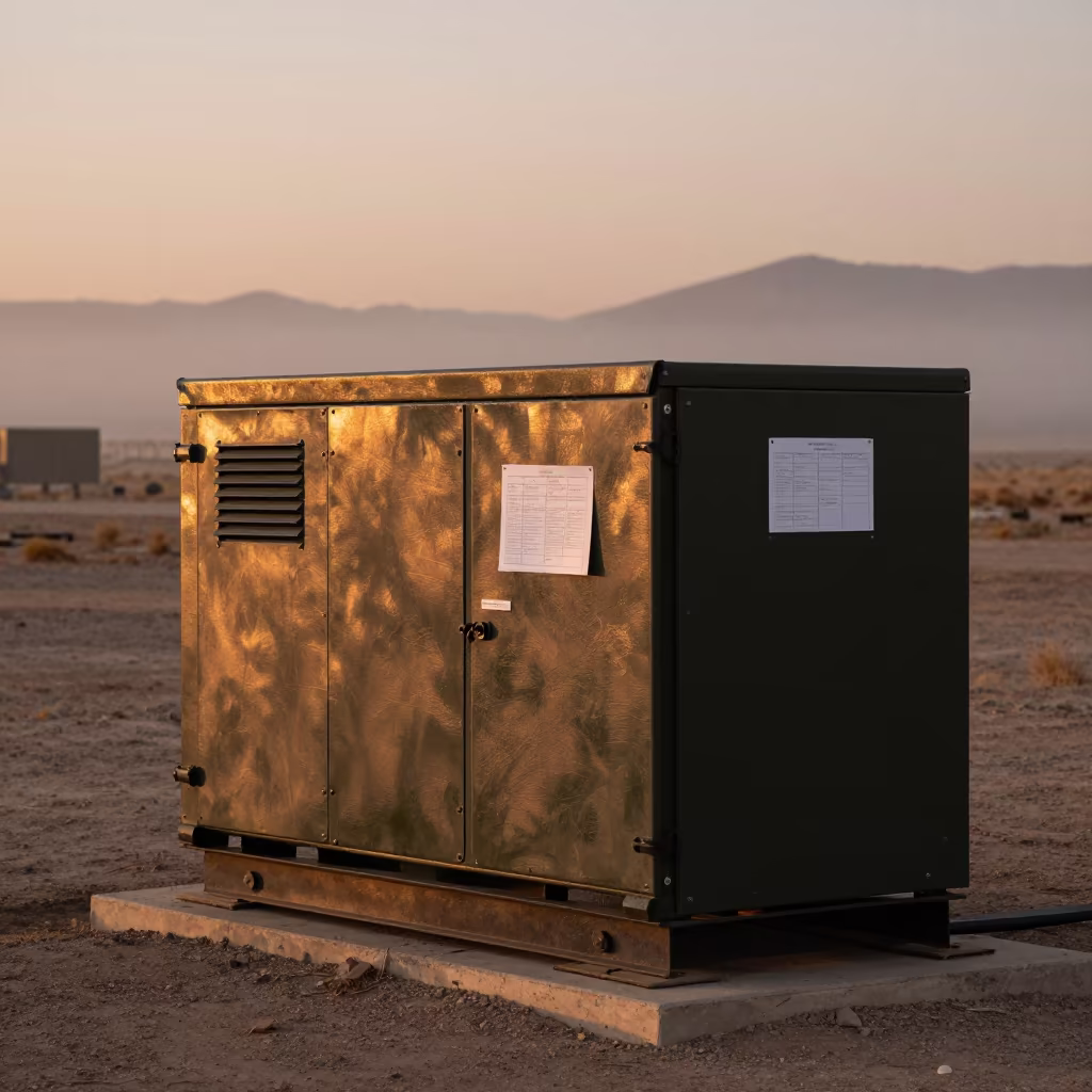 Military Generator Startup Board Bolivia Flight Line in along an airbase flight line in Bolivia