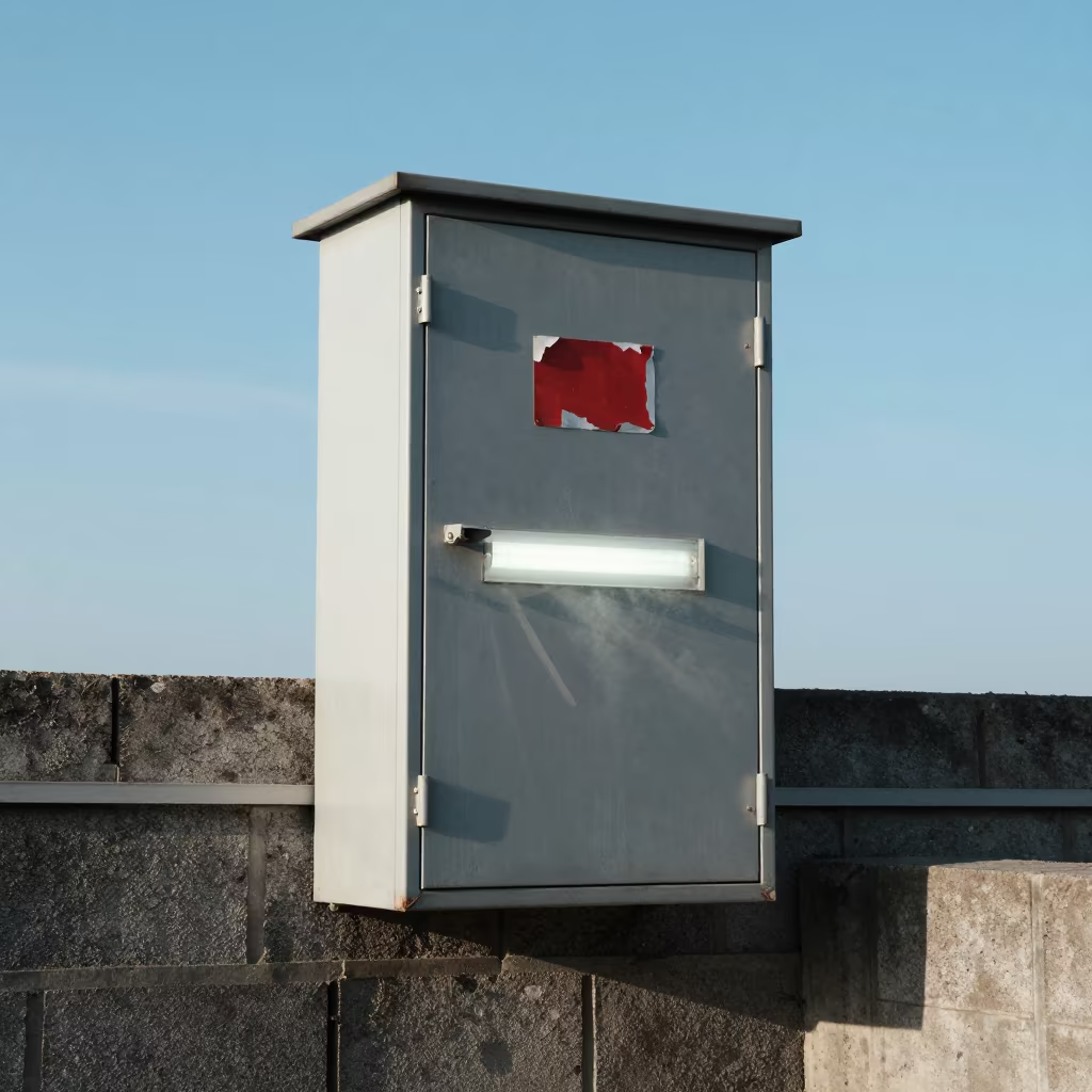 Military Signal Flare Cabinet at Bandung Checkpoint in at a checkpoint lane near Bandung