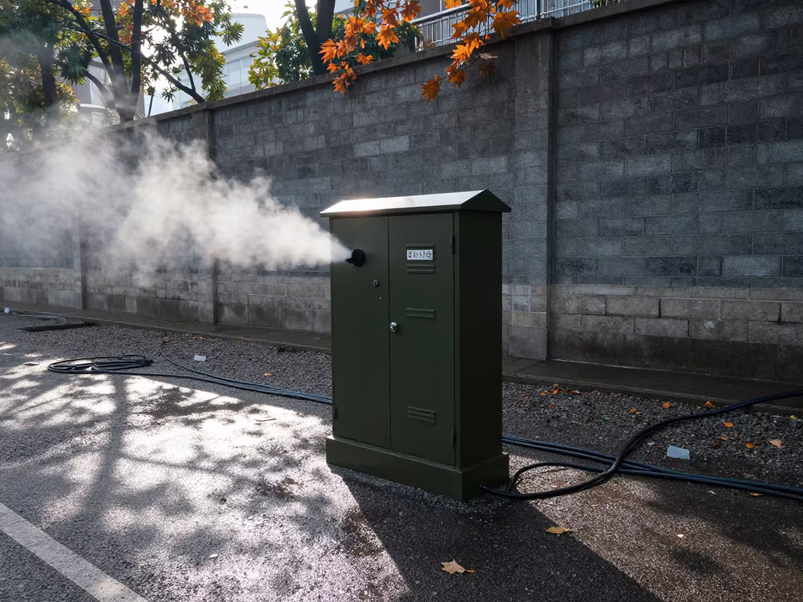 Military Signal Flare Cabinet Under Noon Light in beside a convoy halt on open ground near Chongqing