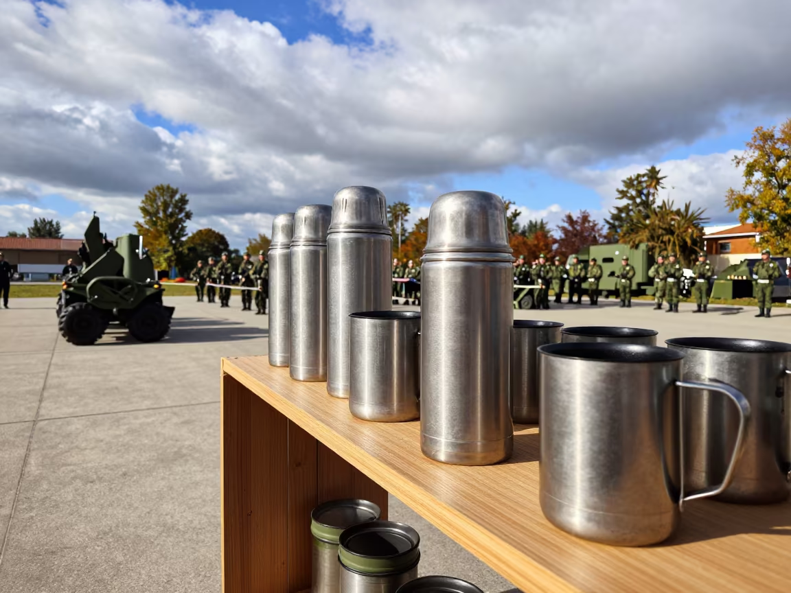 Military Thermal Mug Shelf Ekibastuz Parade Ground in on a parade ground near Ekibastuz