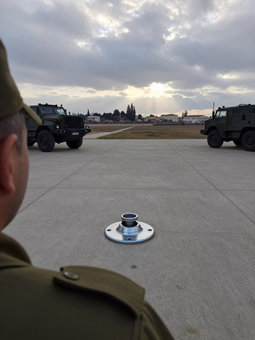Military Towbar Pin Cup on Israeli Parade Ground in on a parade ground in Israel