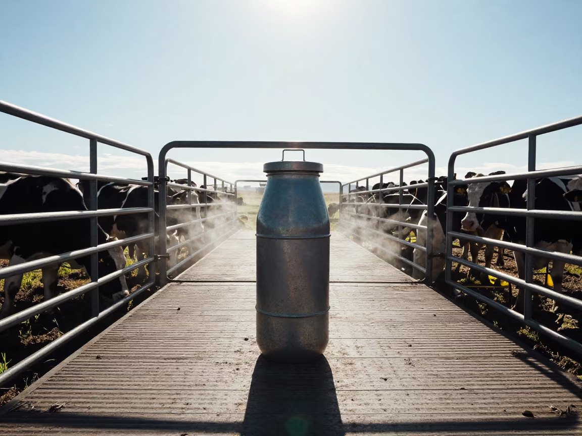 Milk Filter Bin Silhouette Patagonia Stockyard in at a stockyard loading ramp in Patagonia