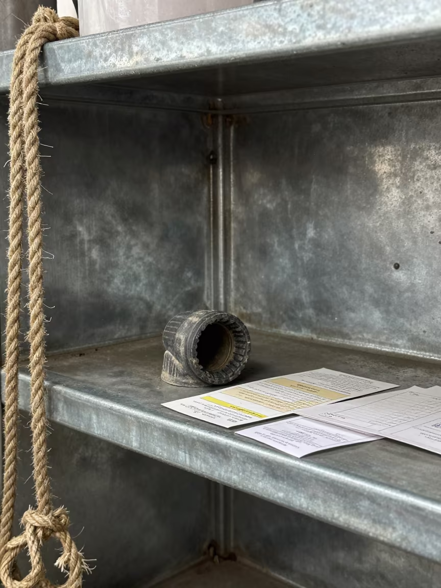 Milk House Hose Cap Shelf Under Barn Light in inside a ranch corral in Piedmont