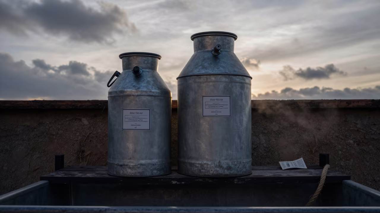 Milk House Hose Cap Shelf Before Sunrise in near a windbreak and water trough in Tuscany