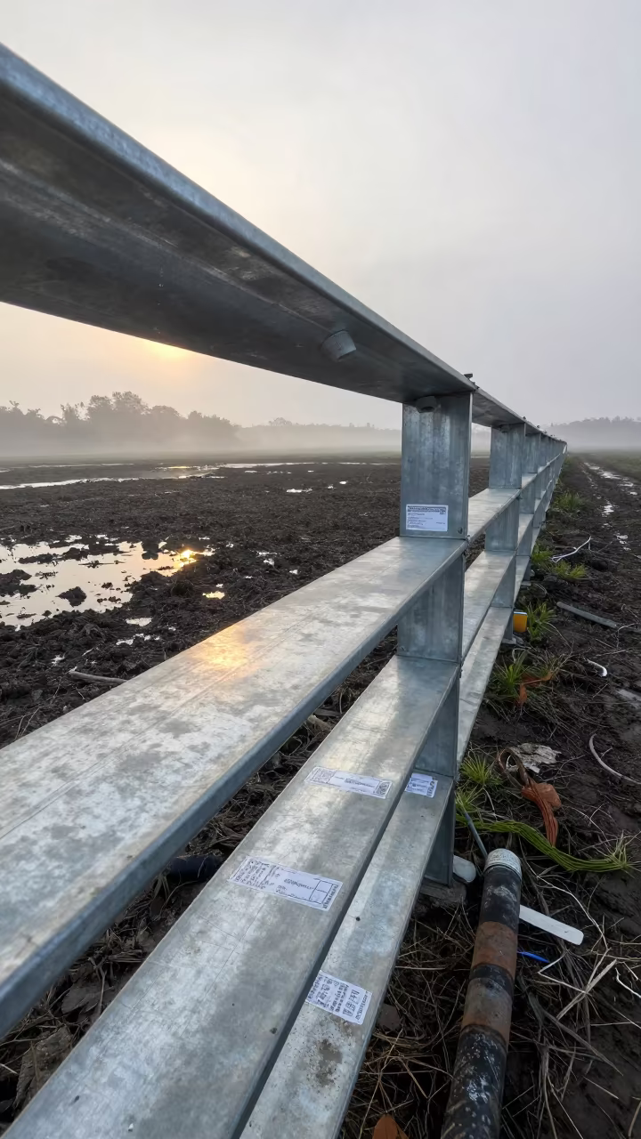 Milk House Hose Cap Shelf in Philippine Barn in along a muddy paddock fence in Philippines