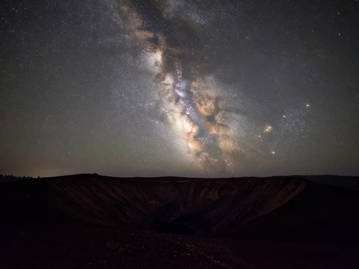 Milky Way Core Above Volcanic Crater Near Leh in near Leh