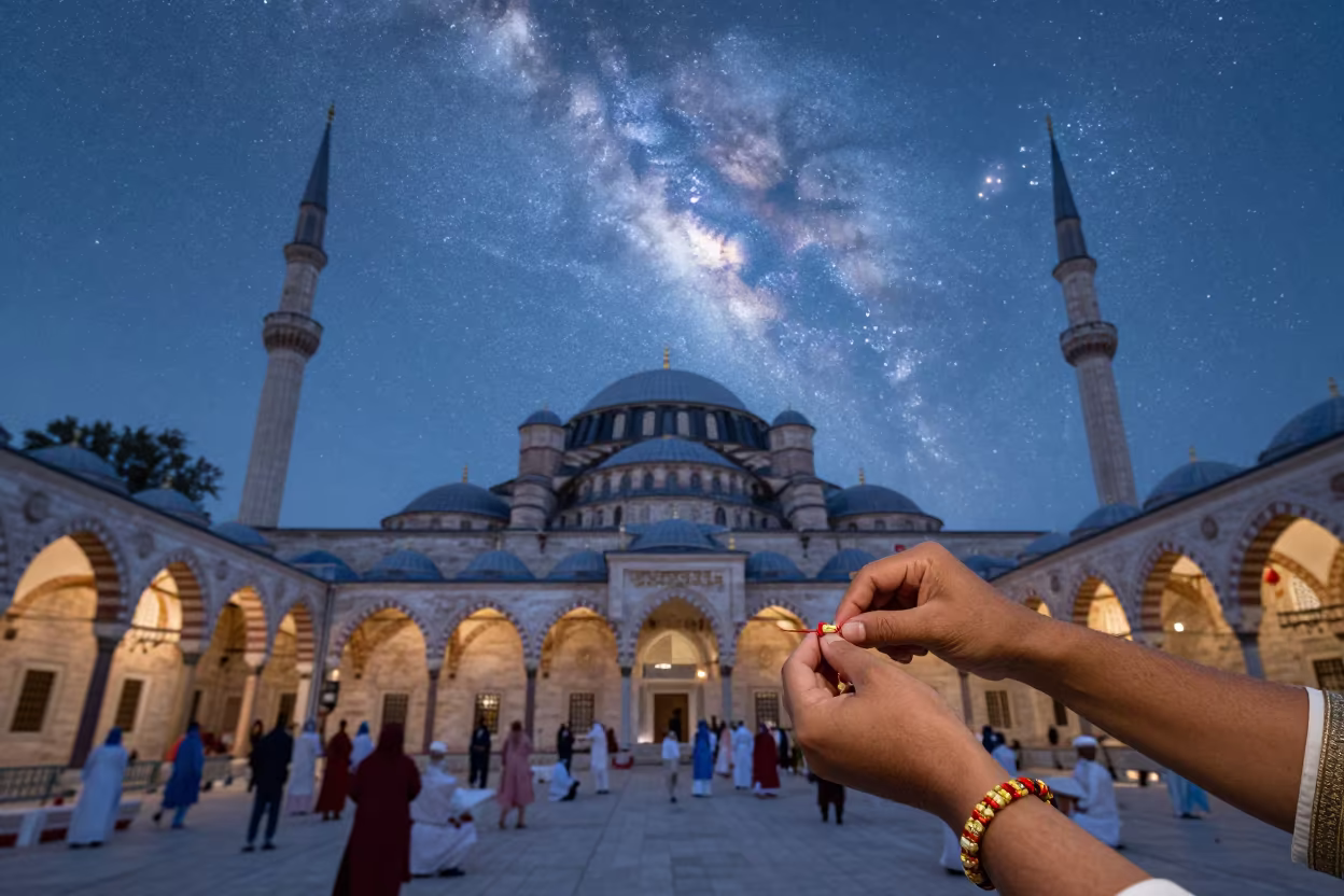 Milky Way Over Nevsehir Raksha Bandhan Hall in in a ceremonial hall in Nevşehir