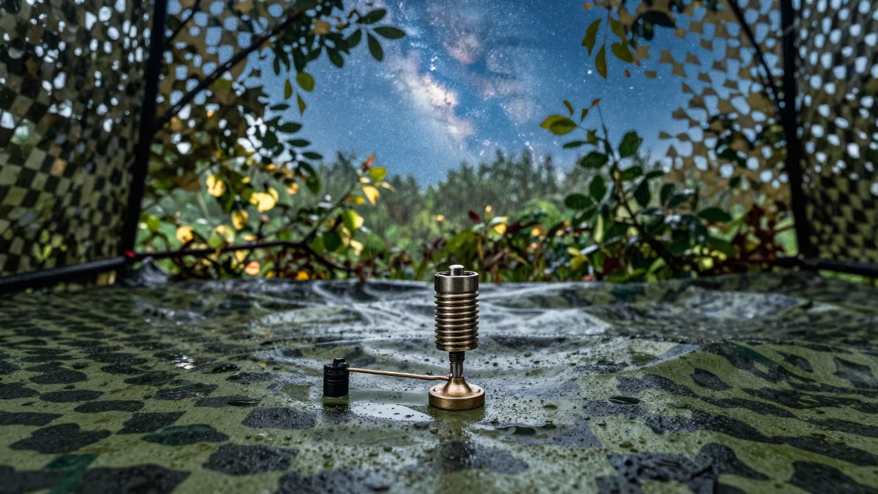 Milky Way Noon Rain Field Stove Kit Jinan in beneath a camouflage net shelter near Jinan