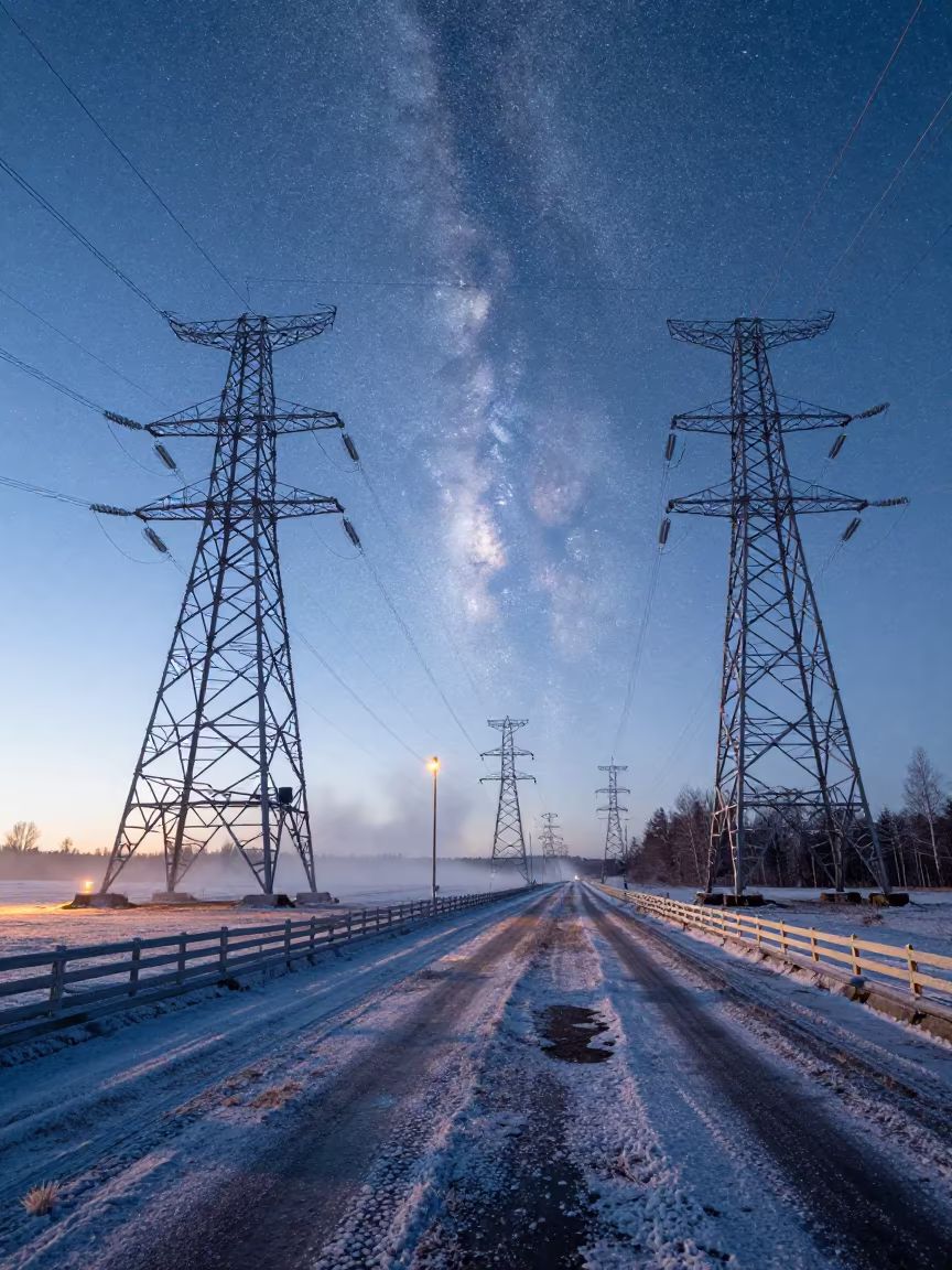 Milky Way Over Frosty Helsinki Levee in along a levee path above floodwater in Kruununhaka, Helsinki
