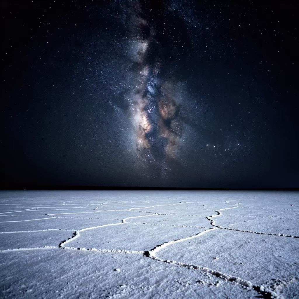 Milky Way Over Salt Flats Near Porto Alegre in under the clearest stretch of sky near Porto Alegre