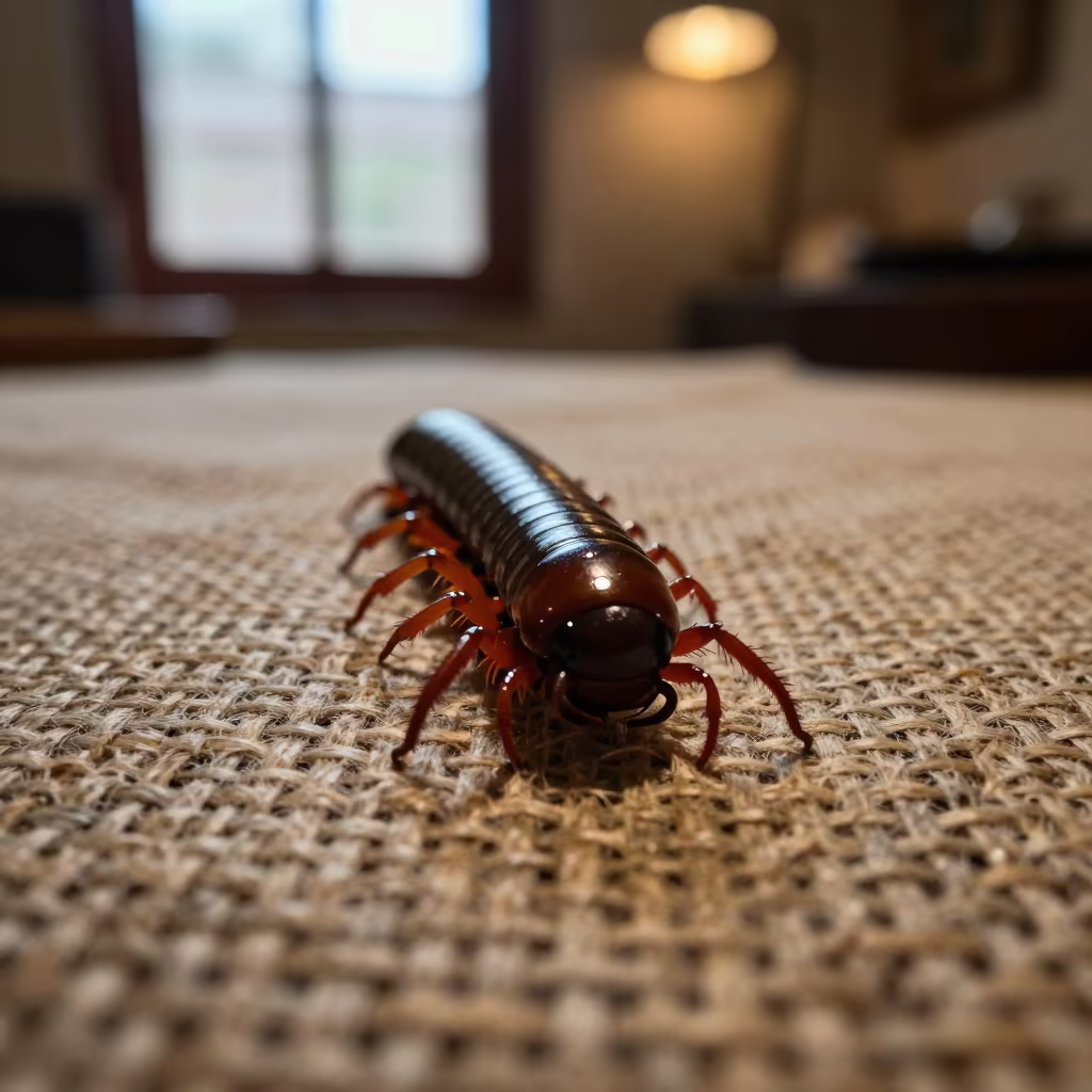 Millipede Leg Segments on Linen in Mallawi Light in against woven linen fibers in Mallawi