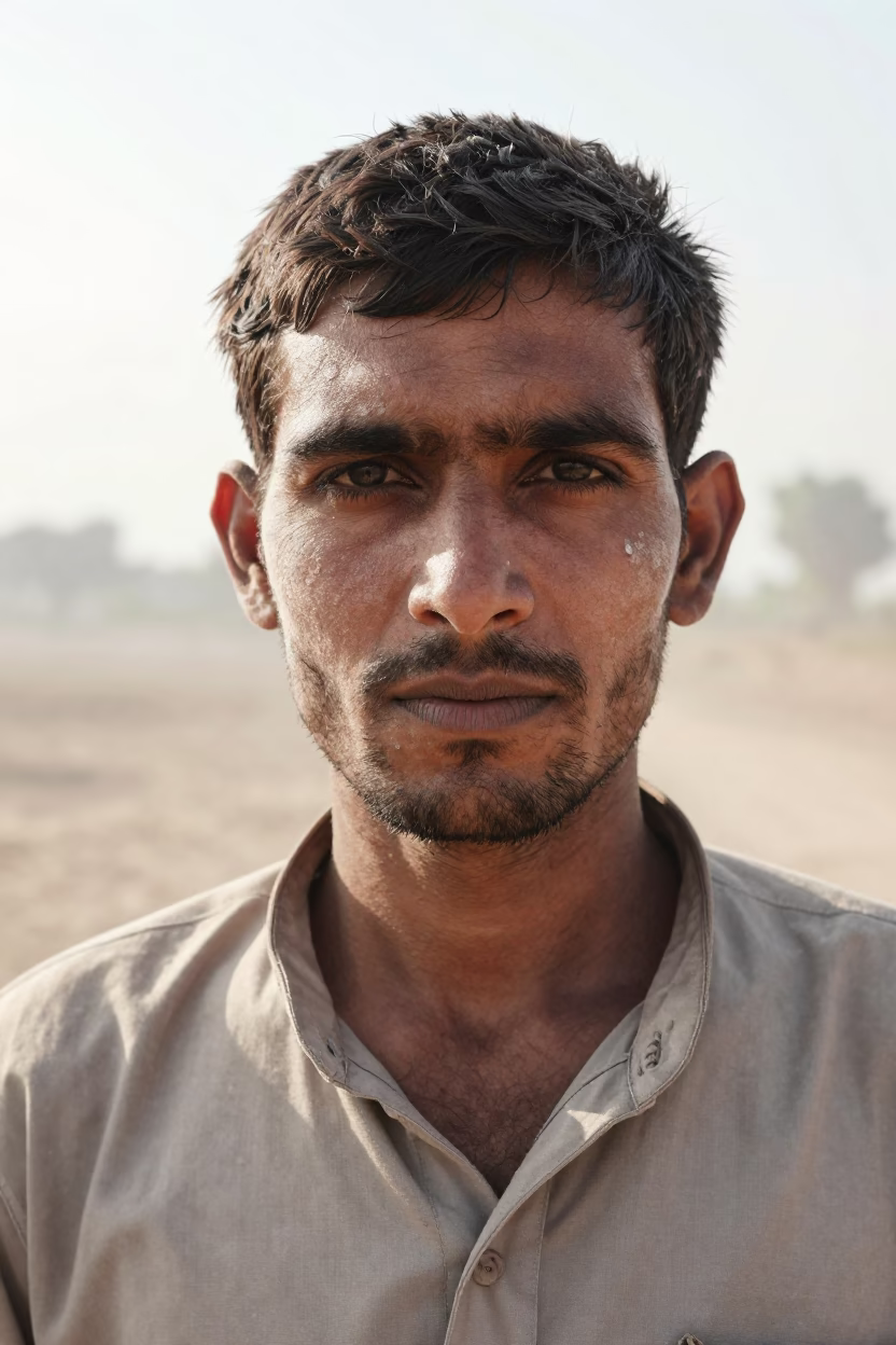 Millwright with Chalk Dust Near Mirpur Khas in near Mirpur Khas