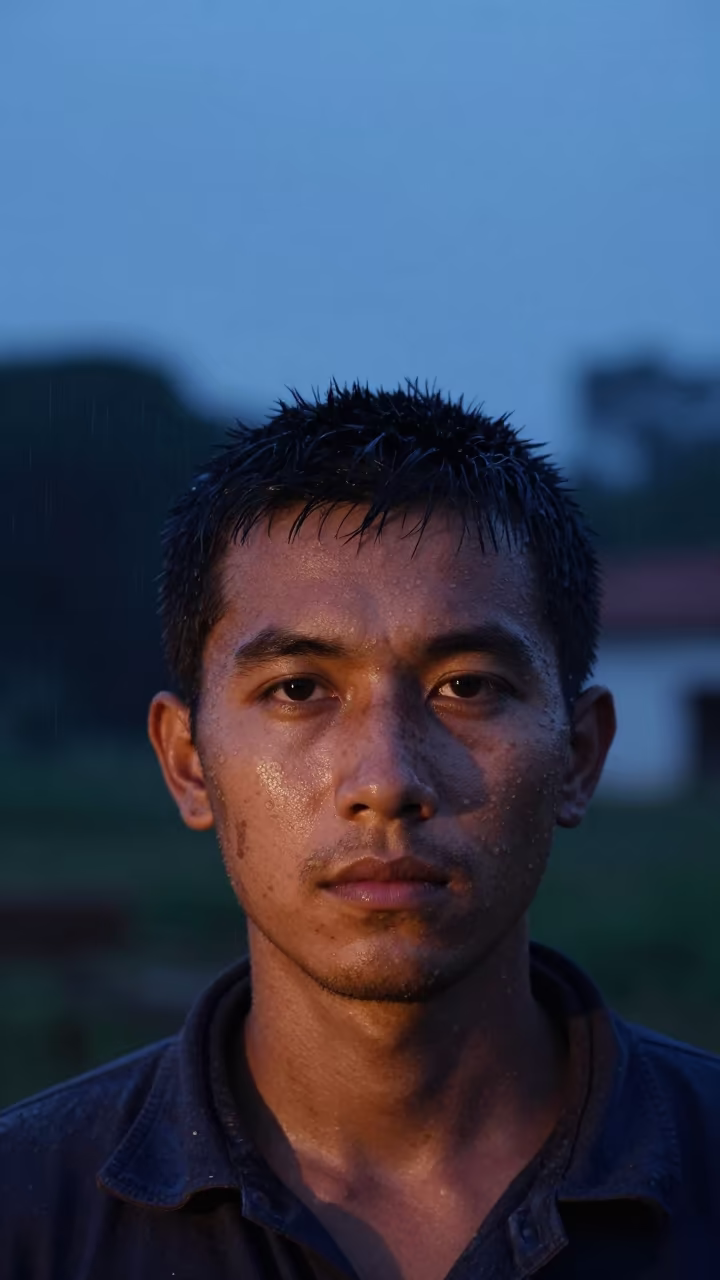 Millwright Portrait in Blue Hour Twilight Near San-Pédro in near San-Pédro