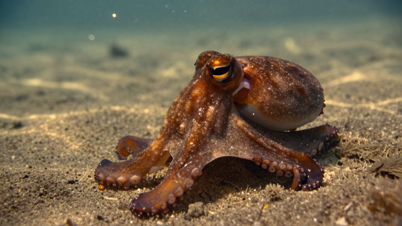Mimic Octopus Shifting Shape on Sandy Seabed in near Mumbai