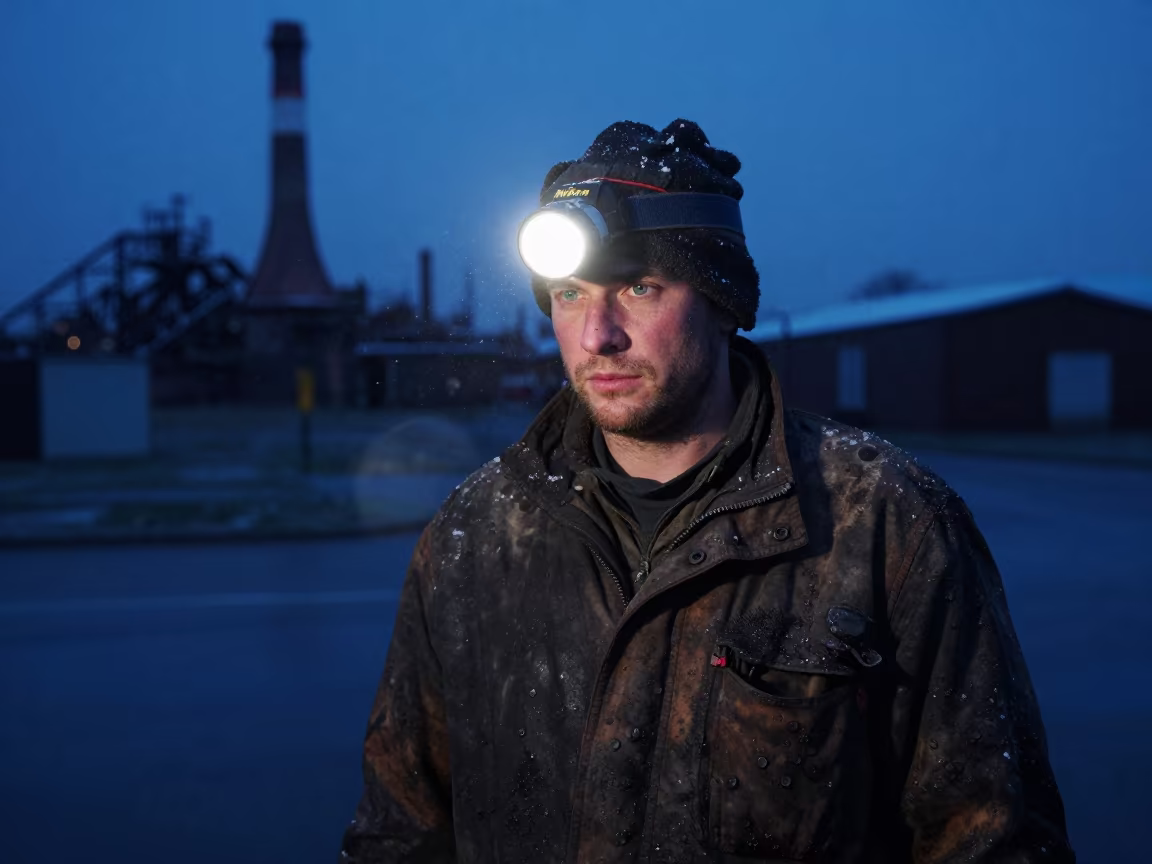 Miner Portrait Twilight Sunderland Snow in in Sunderland