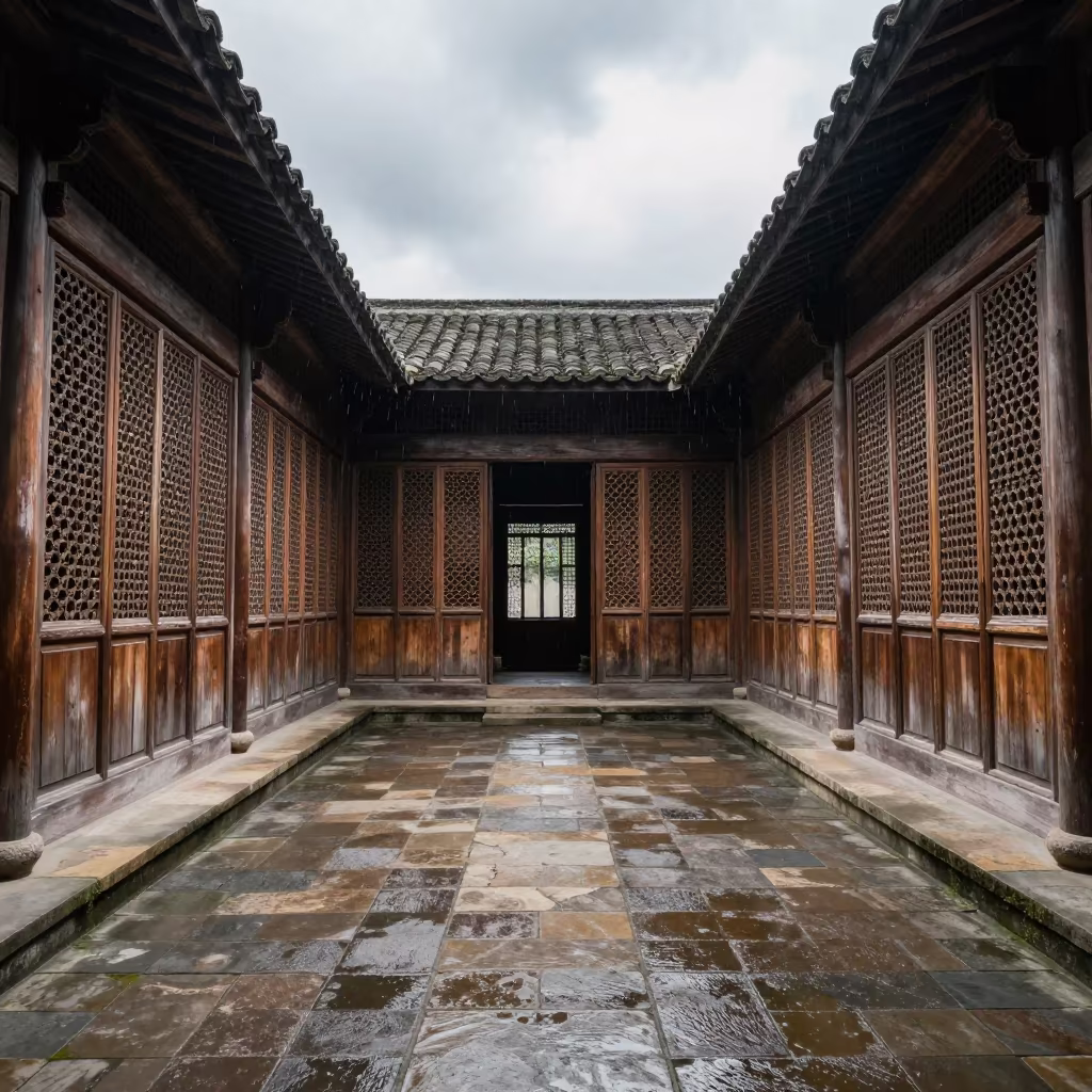 Ming Lattice Screens in Maceio Skylit Passage in inside a skylit passageway in Maceio