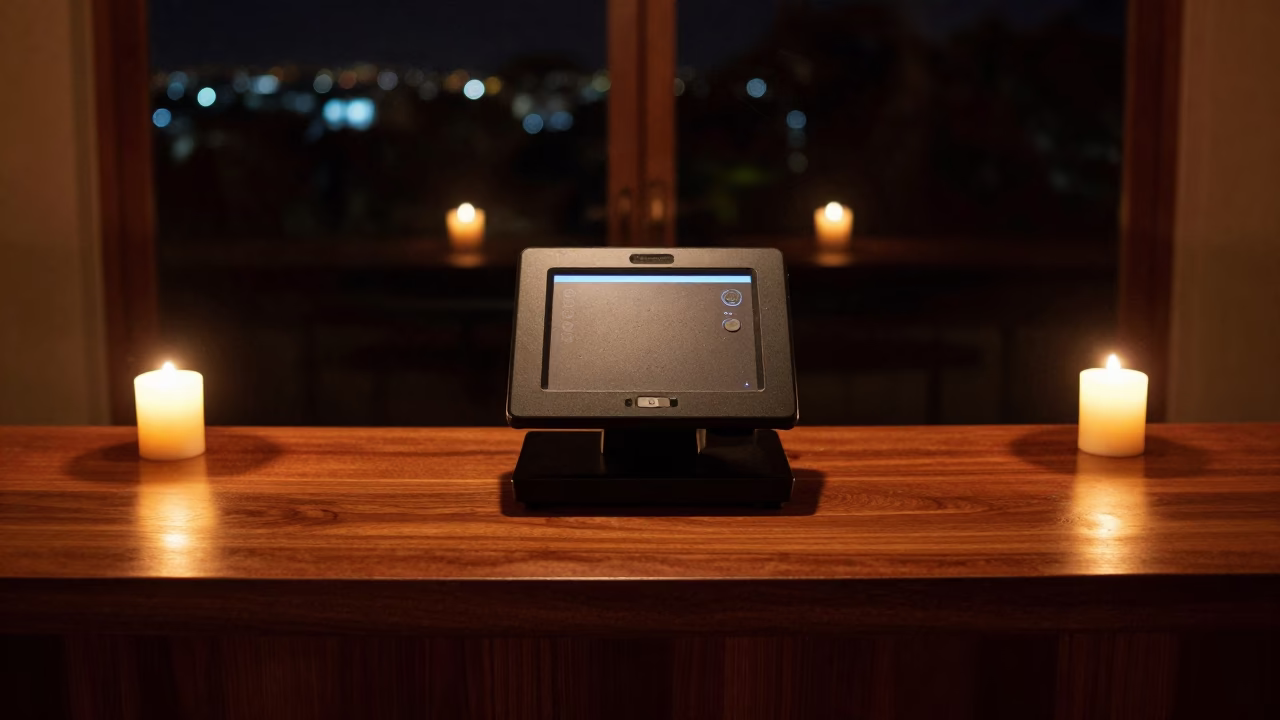 Minibar Audit Scanner Dock Spa Reception in inside a spa reception in Hpa-An