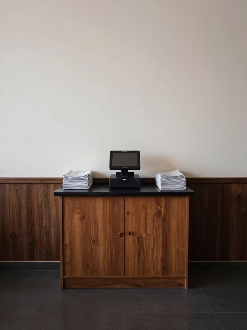 Minibar Scanner Dock in Makhachkala Breakfast Room in inside a breakfast room before opening in Makhachkala