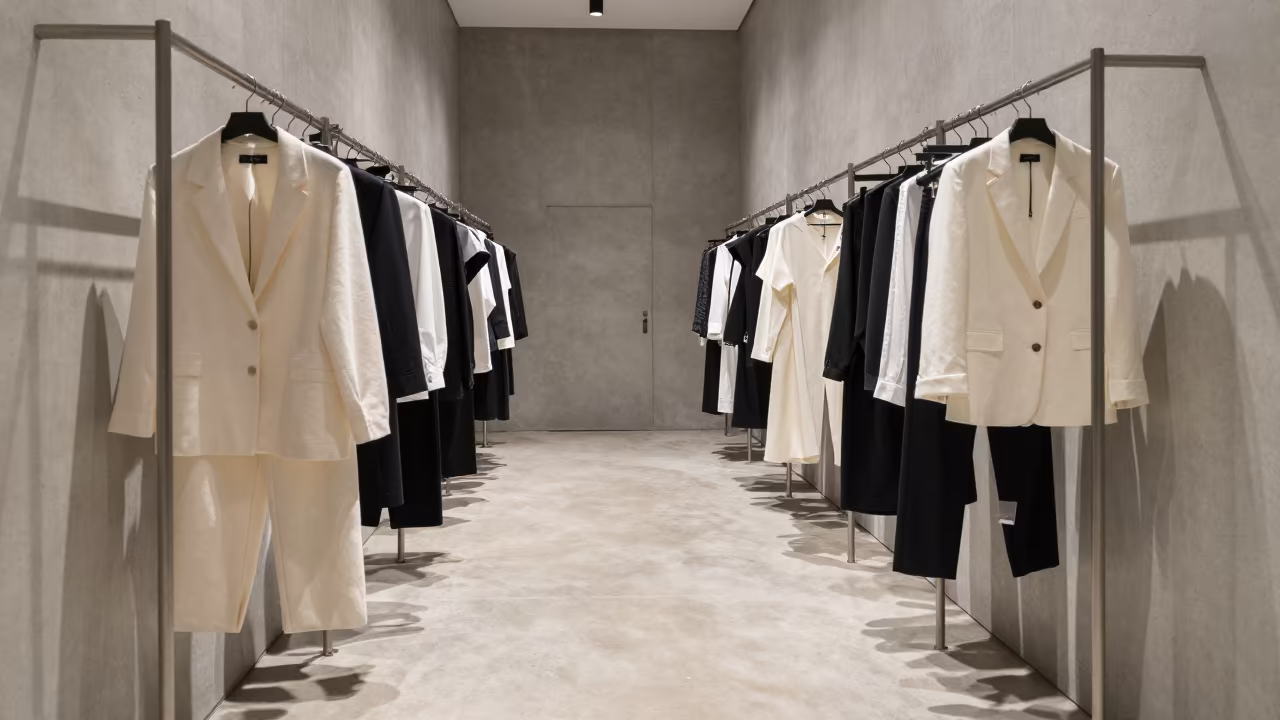 Minimalist Fashion Showroom Valladolid Corridor in in a backstage changing corridor in Valladolid