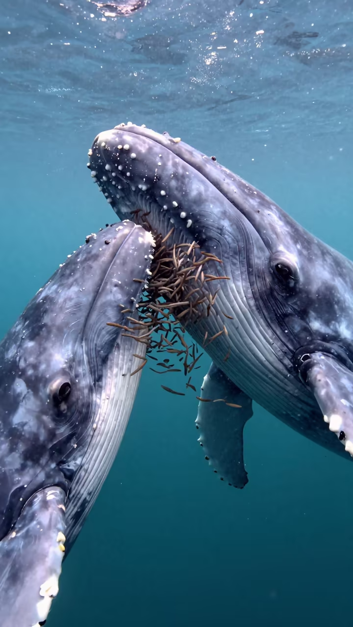 Minke Whale Feeding on Krill in Busan Waters in near Busan