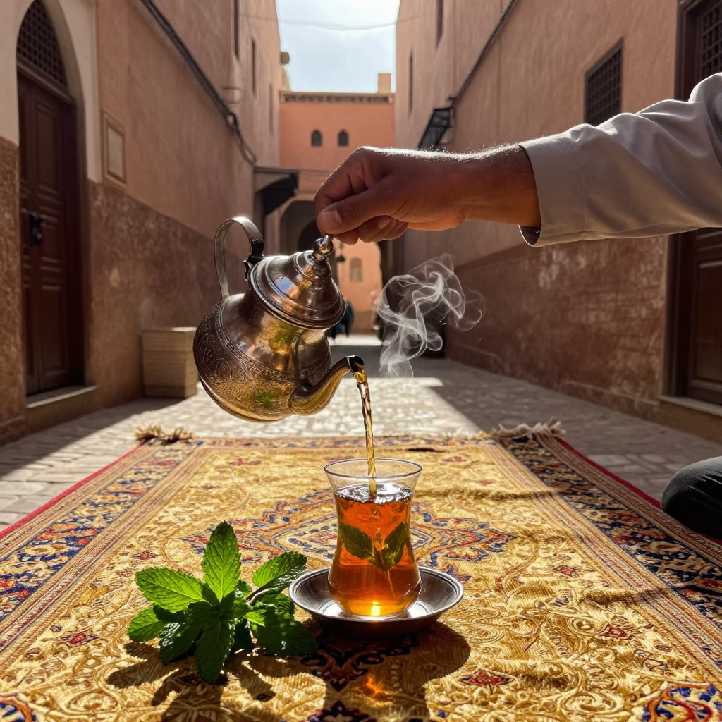Mint Leaves in Marrakech at Clear Late-afternoon Light in in Marrakech, Morocco