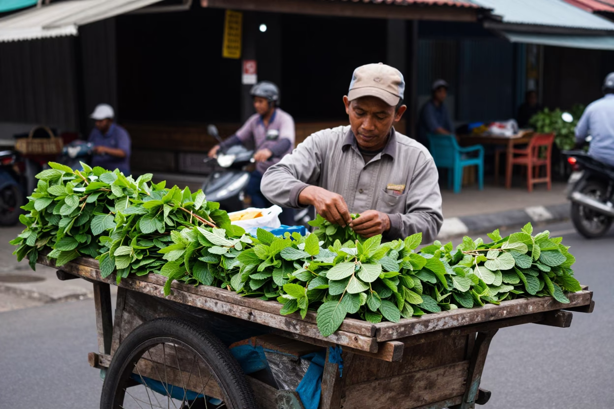 Mint Leaves in Yogyakarta in in Yogyakarta, Indonesia