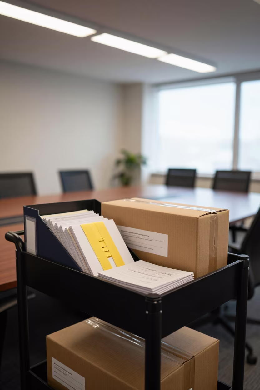 Minutes Binder Cart in Hargeisa Conference Room in inside a conference room in Hargeisa