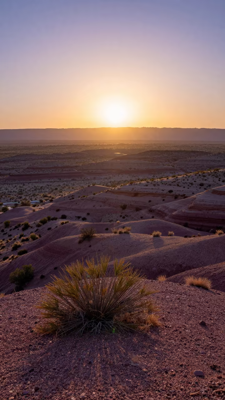 Mirage Reflections on Desert Ridge Above Tucson in from a ridge above layered foothills near Tucson