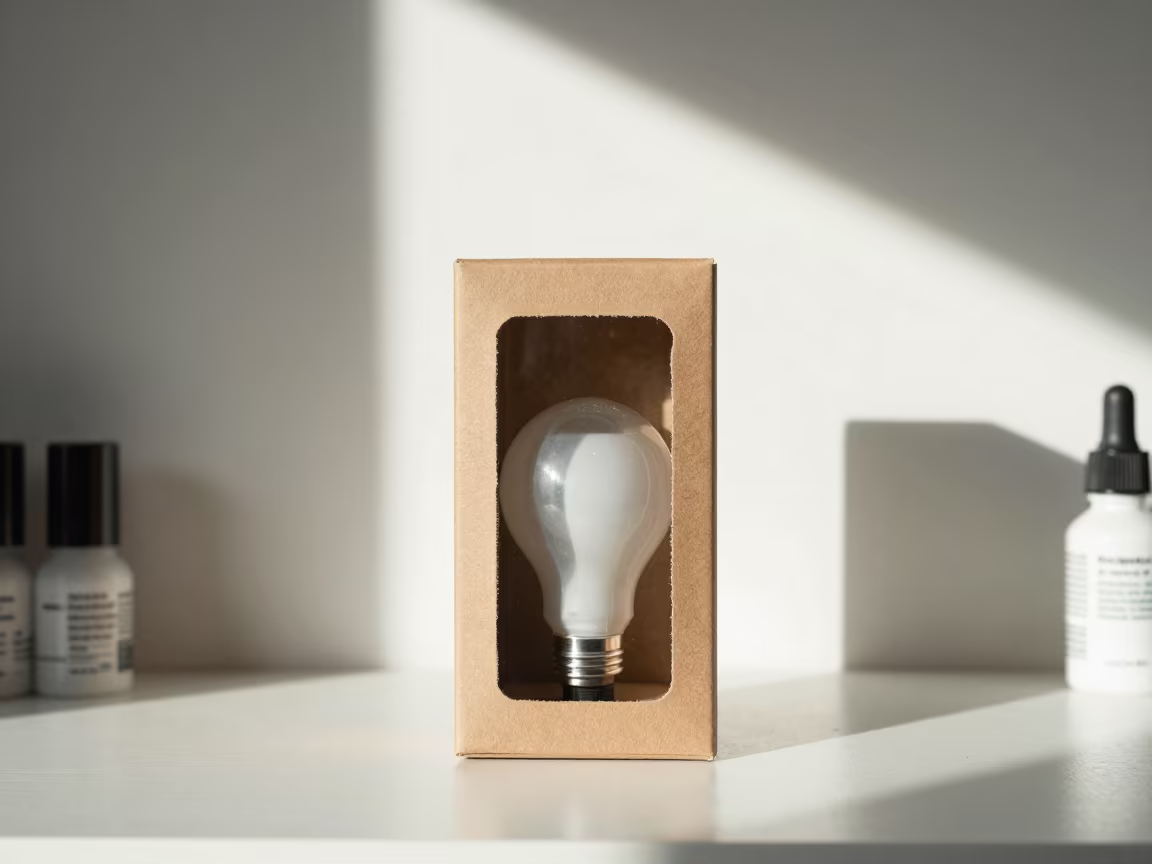 Mirror Bulb Carton Before Studio Restock in inside a nail studio in Sydney