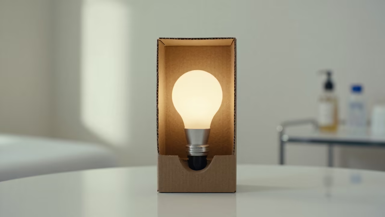 Mirror Bulb Carton in Braga Skincare Room in inside a skincare treatment room in Braga