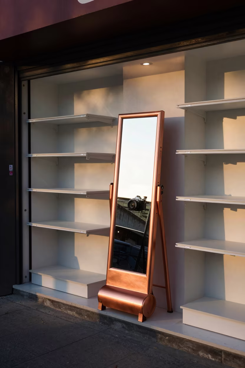 Mirror Chair Booster in Beijing Beauty Supply in in a beauty supply area under white LEDs near Wangfujing, Beijing