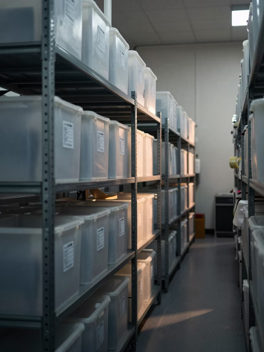 Missort Tote Rack in Dispatch Office in inside a dispatch office above the dock near Haikou