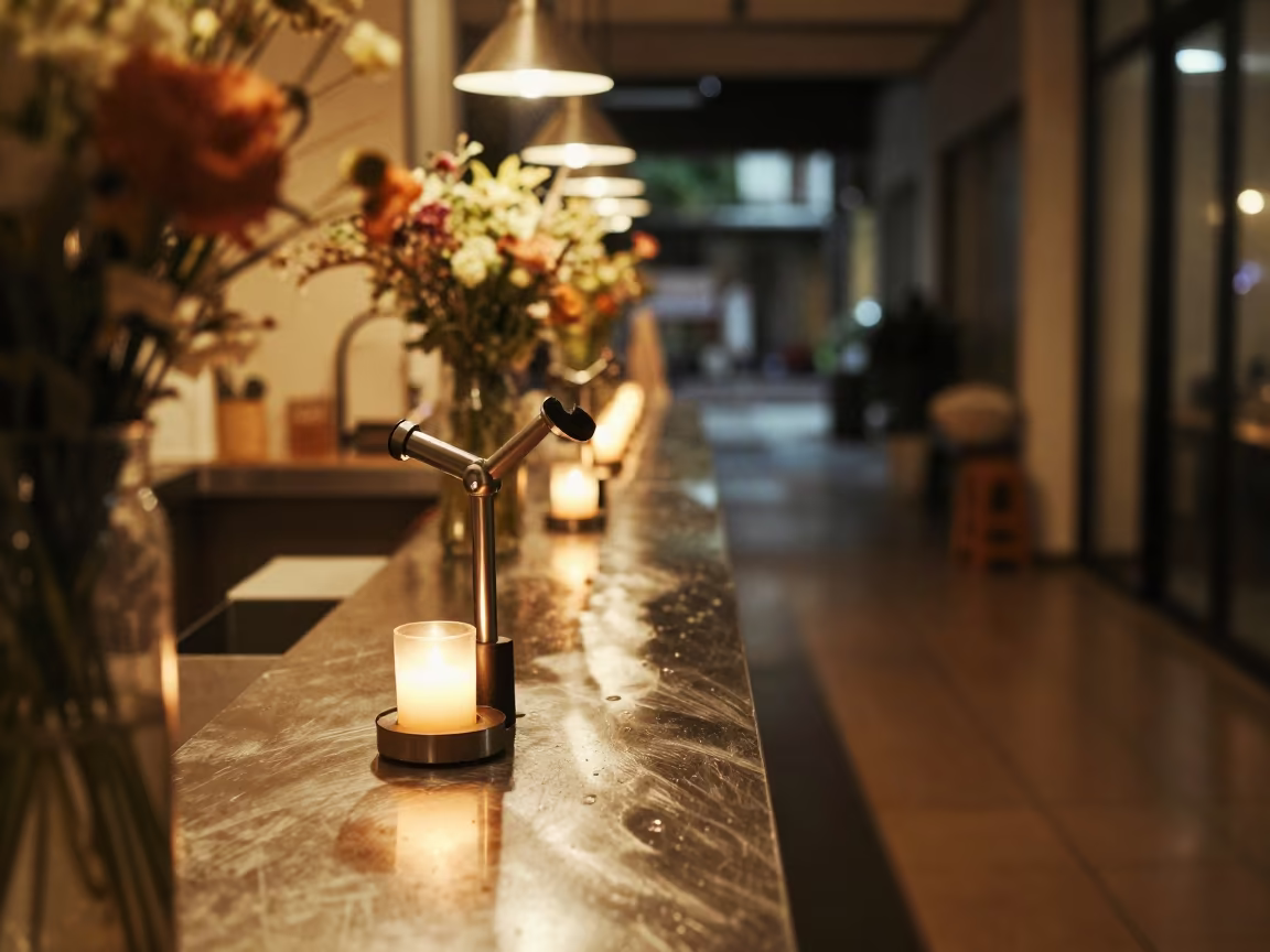 Mist nozzle filter cup midnight Jakarta in inside a fitting room corridor near Glodok, Jakarta