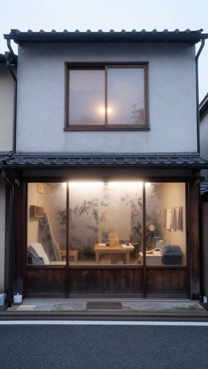 Misted Window in Fukuoka in in Fukuoka, Japan