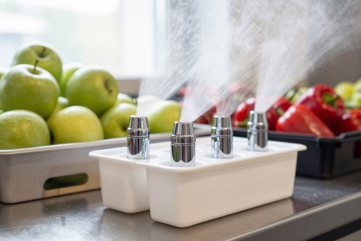 Misting Nozzle Caddy in Bremen Store in inside a storefront prepared for opening in Bremen