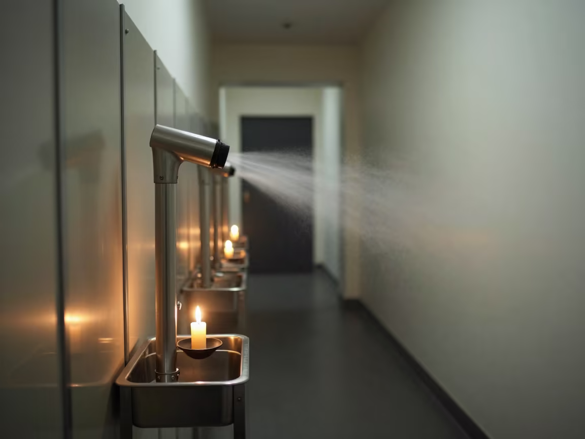 Misting Nozzle Caddy in Dar es Salaam Fitting Room in inside a fitting room corridor in Dar es Salaam