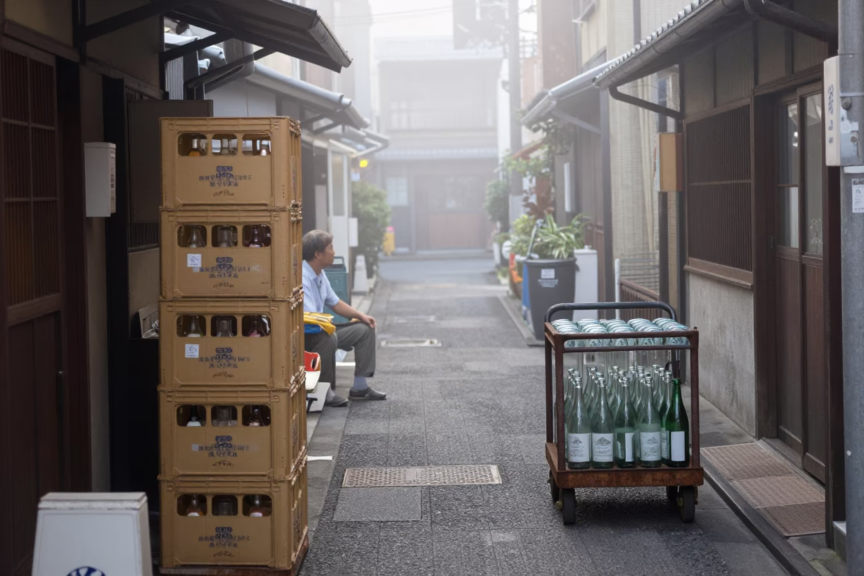 Misty Alley in Fukuoka in in Fukuoka, Japan