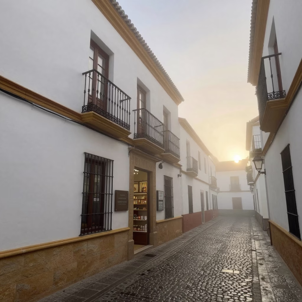 Misty Alley in Granada in in Granada, Spain