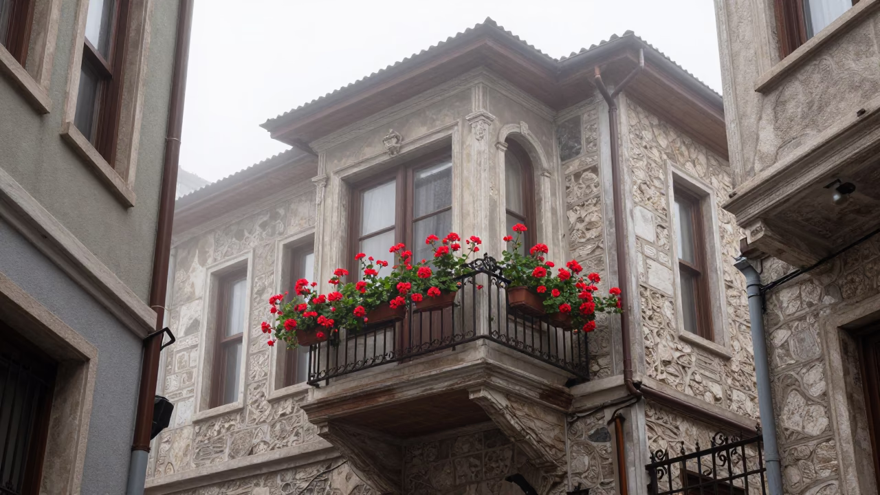 Misty Alley in Istanbul in in Istanbul, Turkey
