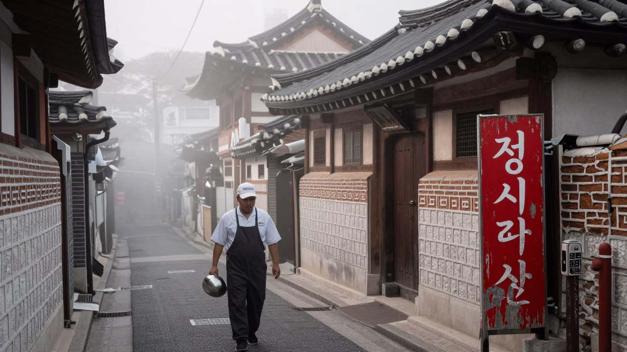 Misty Alley in Seoul in in Seoul, South Korea