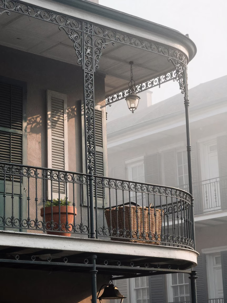 Misty Balcony in New Orleans in in New Orleans, Louisiana, United States