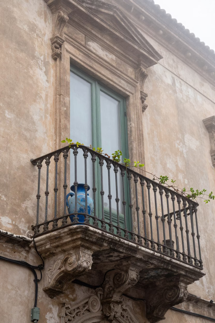 Misty Balcony in Palermo in in Palermo, Italy
