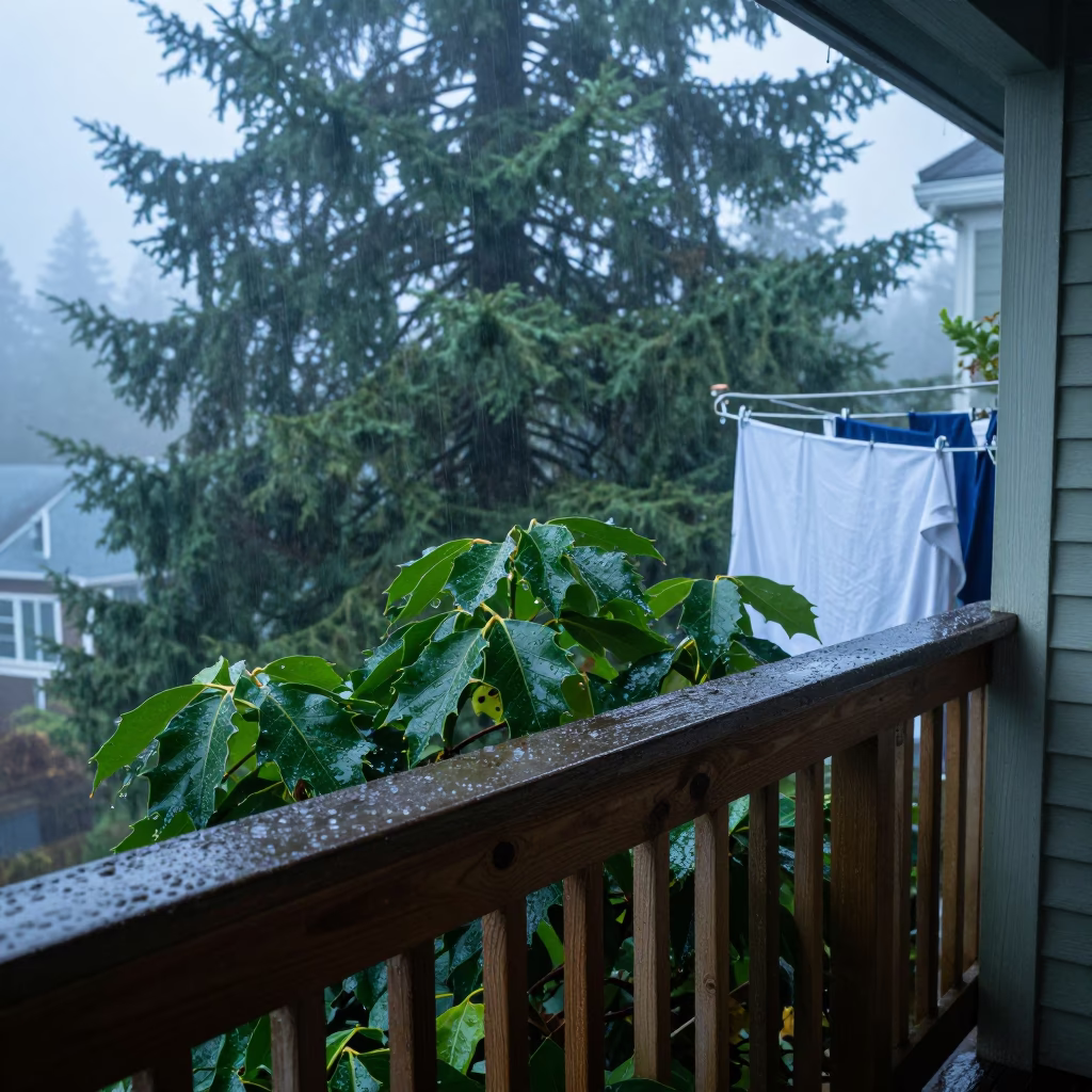 Misty Balcony in Seattle in in Seattle, Washington, United States
