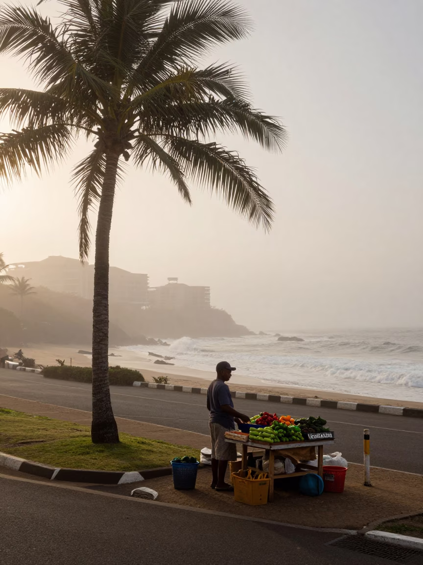 Misty Falls in Durban at Dawn Light in in Durban, South Africa