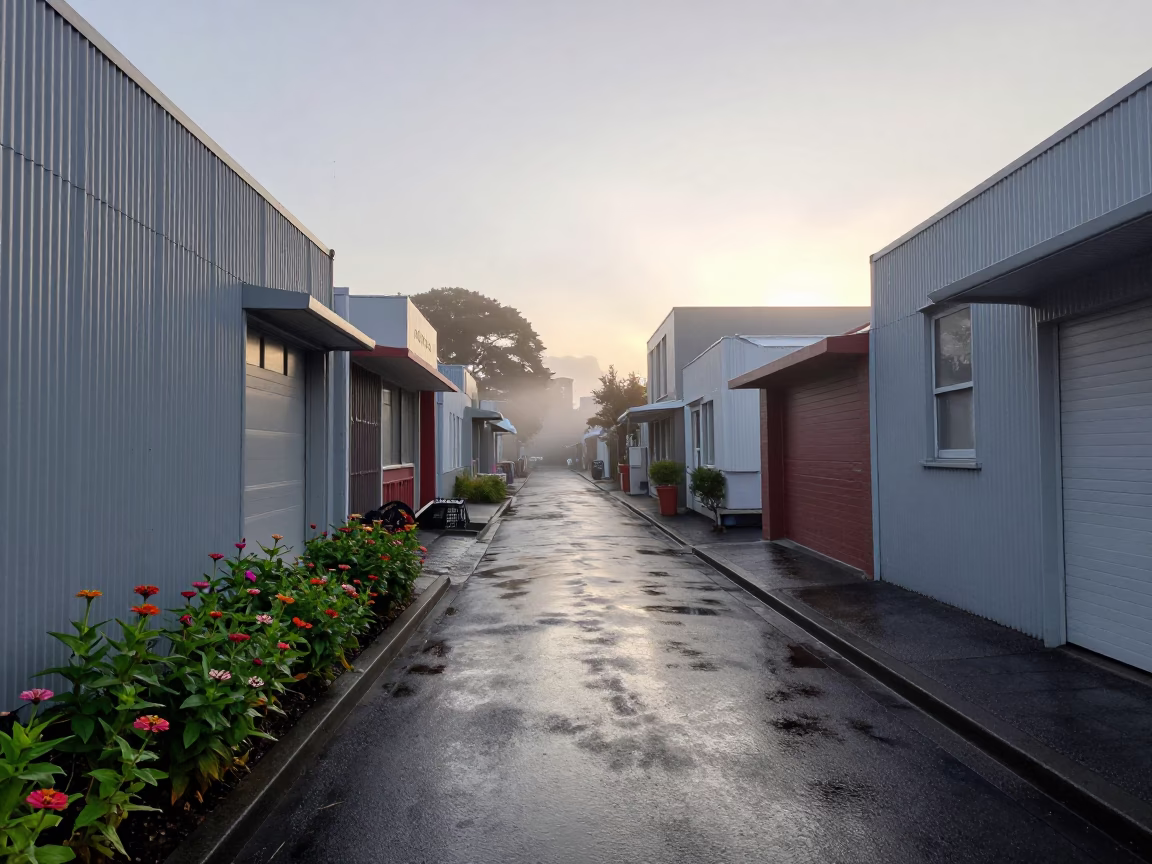 Misty Laneway in Auckland in in Auckland, New Zealand