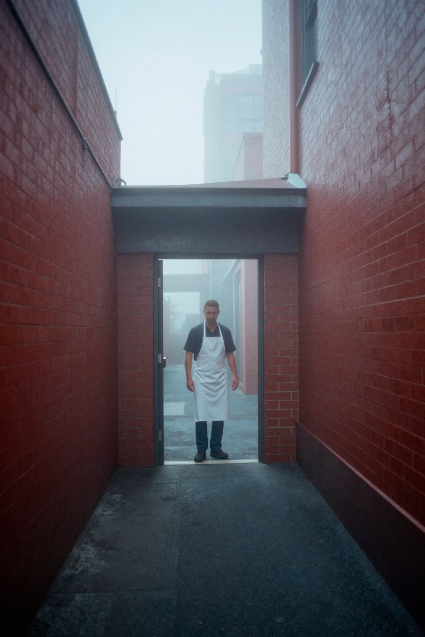 Misty Laneway in Melbourne in in Melbourne, Victoria, Australia
