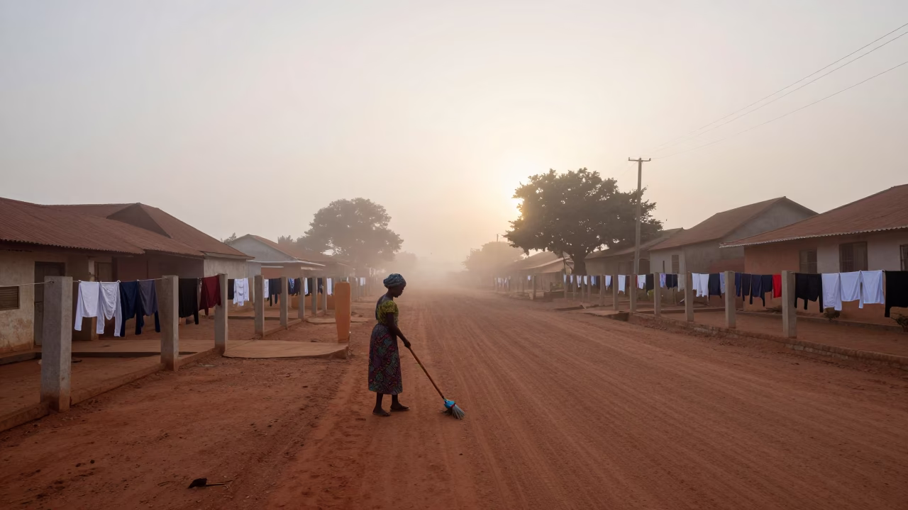 Misty Street in Dakar in in Dakar, Senegal