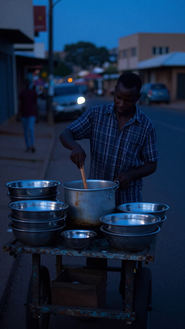 Mixing Bowls in Johannesburg at The Predawn Darkness Light in in Johannesburg, South Africa